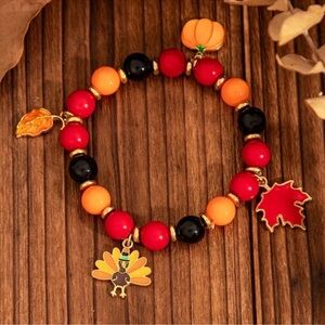 Handmade bohemian Autumn Bracelet, Halloween bracelet, Thanksgiving bracelet 🦃